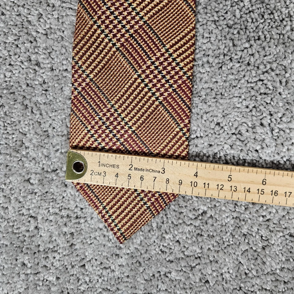 Corbata De Colección Abercrombie & Fitch Para Hombre Seda Roja Naranja Cuadros Preppy Mallcore 55" Foto 4 de 4