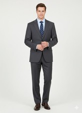 M&S Ultimate Performance Suit – Charcoal Grey Wool – 38R Jkt, 32 Waist, 29 Leg