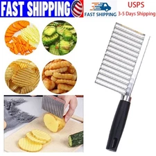 Crinkle Wavy Potato Chip Cutter Stainless Steel Vegetable Slicer Kitchen Tool