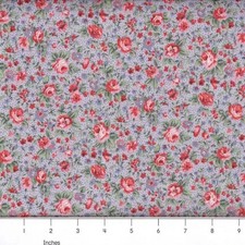 Country Floral Fabric 06 Blue 100 Cotton By The Yard/Continuous Yards