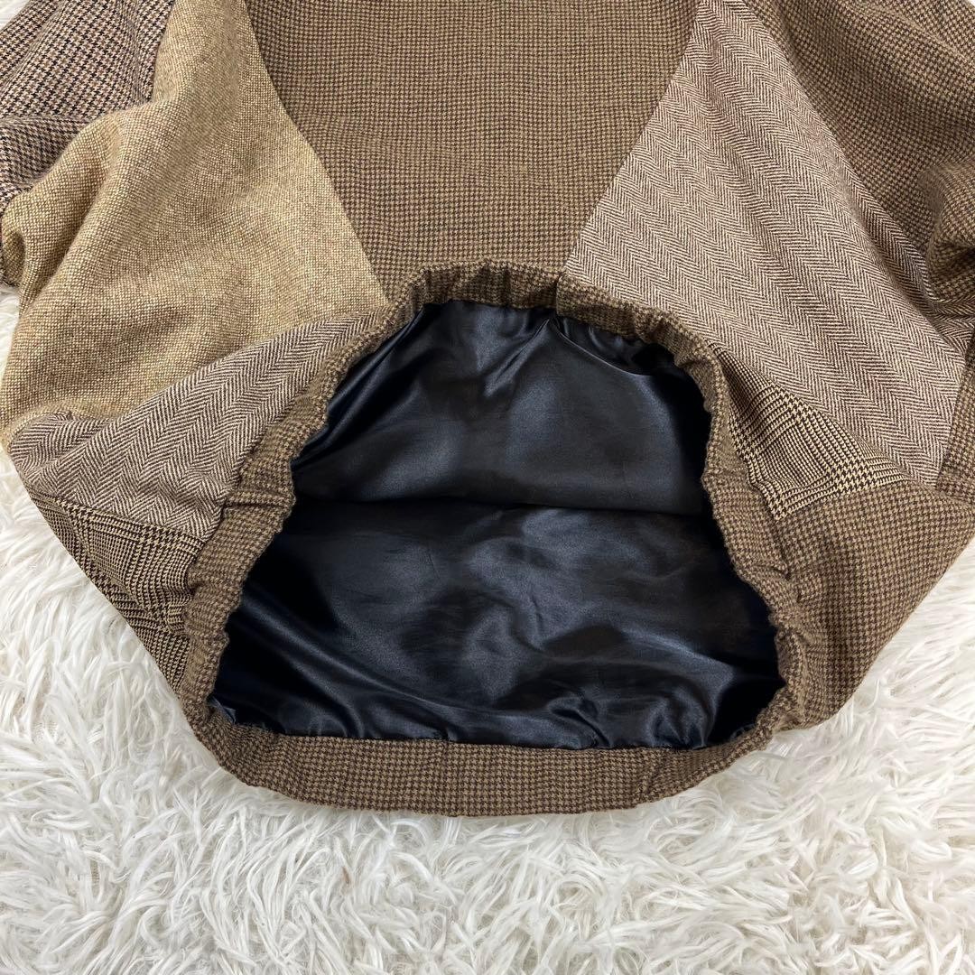 KAPITAL Patchwork High Neck Pullover Brown Wool U… - image 9