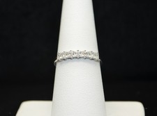 Sterling Silver Ring w/ Square Clear Stones SZ 7.0 FMF301