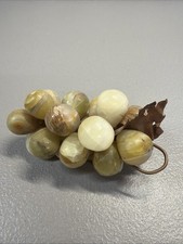 MCM Marble Onyx Alabaster Grapes Cluster Home Cottage Grandma Decor Stone Art