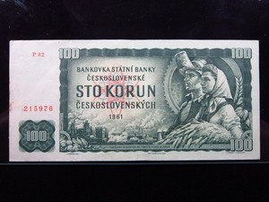 Czechoslovakia 100 Korun 1961 P91 Československá Banknote Money i4c5976