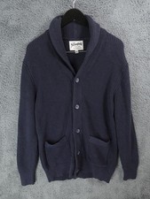 Stronghold Cardigan Men Large Blue Navy Heavy Chunky Cotton Knit Chore Oi Polloi