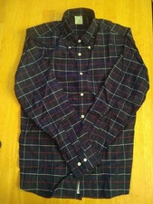 NWOT Brooks Brothers Dark Blue Check Button Down M 16-34 Milano MSRP 140