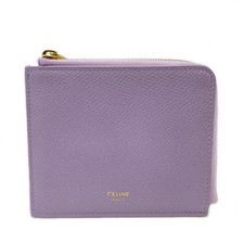 CELINE Card holderCard Case purple Grain Calfskin LeatherU-IE-0221