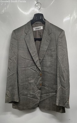 Franco B. Mens Gray Long Sleeve Single Breasted Two-Button Blazer Size 52