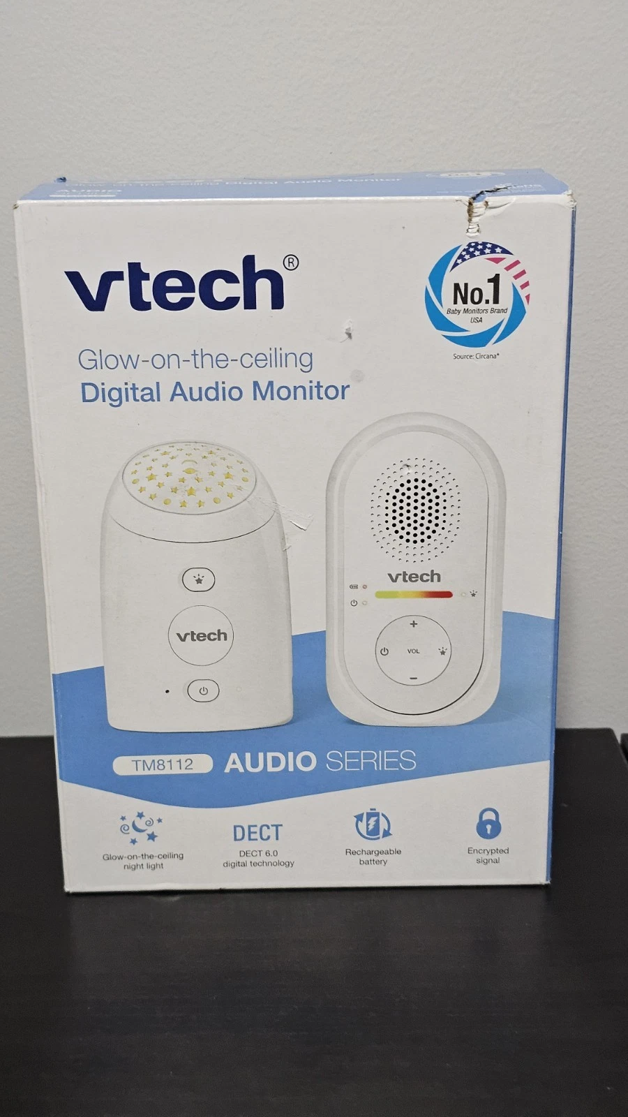 VTech TM8112 Glow-on-the-Ceiling Digital Audio Baby Monitor DECT 6.0 New In Box