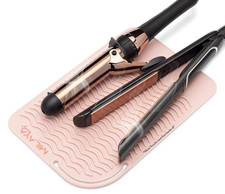 Heat Resistant Mat   Silicone Flat Iron  Curling Iron Holder, Non-Slip - Pink