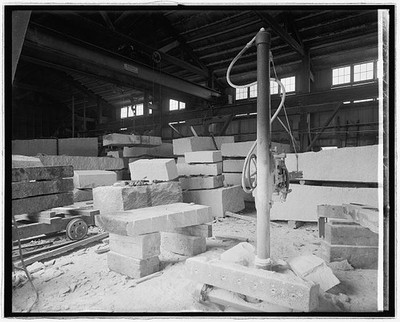 Photo:J.E. Smith Stone Yard Interior With Cut Stone Blocks