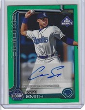 2025 Topps Pro Debut Cam Smith Autographs Green Foil  Corpus Christi Hooks /99