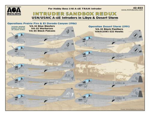 AOA decals 1/48 Intruder Sandbox Redux - A-6E Intruders in Libya & Desert Storm - Picture 1 of 2