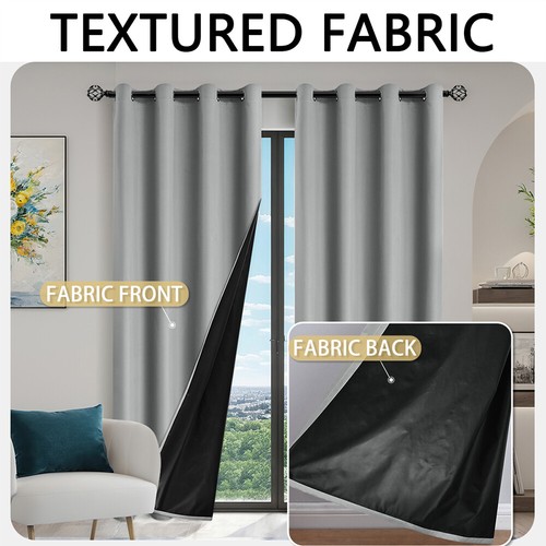 Home Decor Sunscreen Curtains Solid Color Thermal Insulated Blackout Wind · - Picture 3 of 17