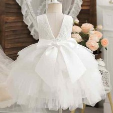 Flower Girl Dresses for Wedding Kids Lace Prom Party Clothes Baby 1st Birthday