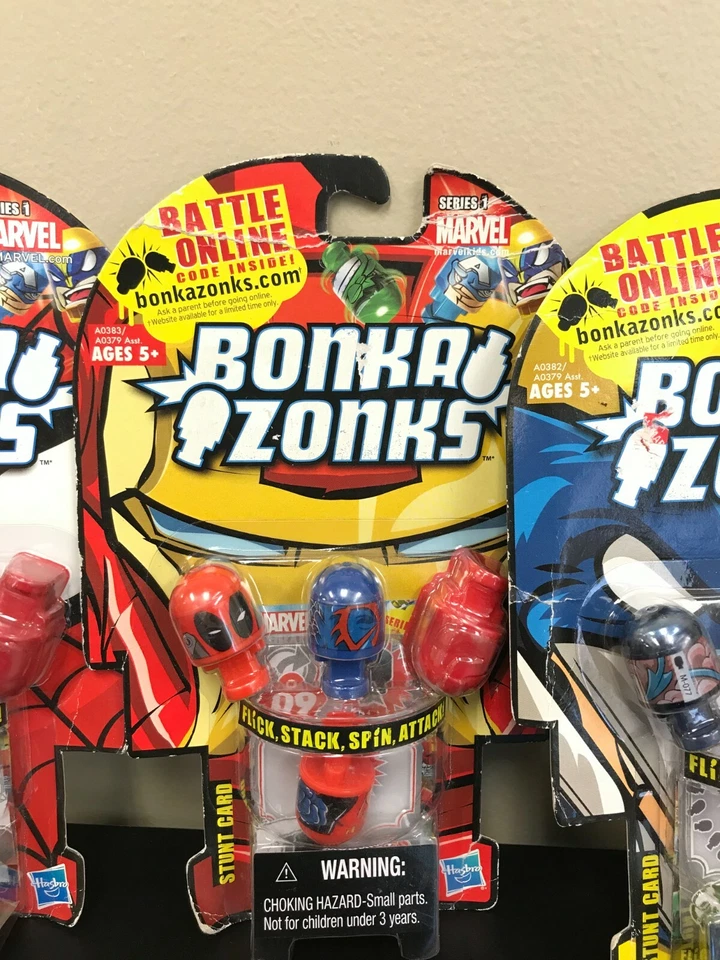 Lote de 4 packs de Marvel Serie 1 Bonka Zonks Spider-Man Wolverine Iron Man Foto 3 de 4