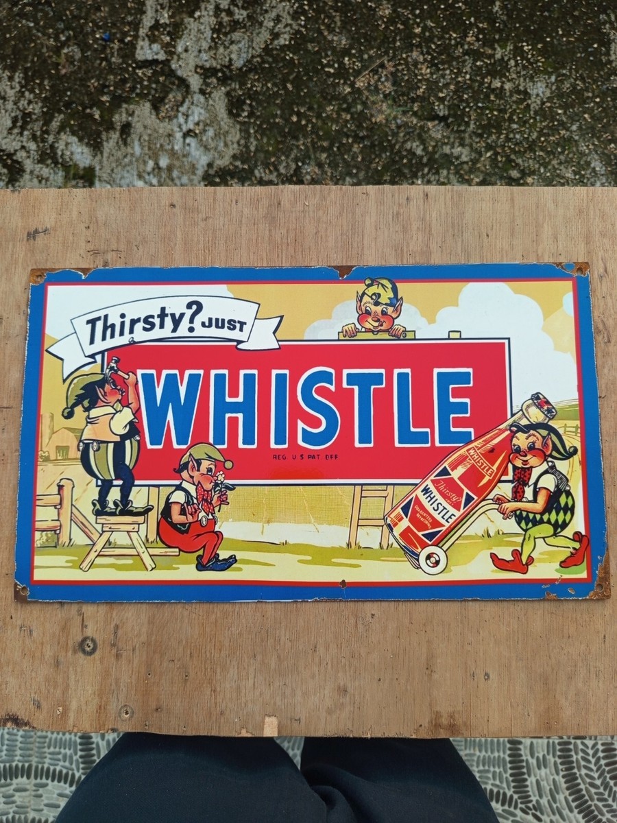 vintage model WHISTLE SODA Advertising Sign Steel plate