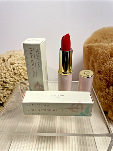 Really Red #4868 LOT 2 Mary Kay Lasting Color Lipsticks Discontinued .13 oz ea - Picture 2 of 7