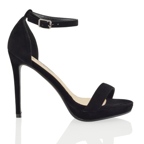 Womens Ankle Strap Stiletto Heel Platform Sandals Ladies Peep Toe Party Shoes - Picture 3 of 21