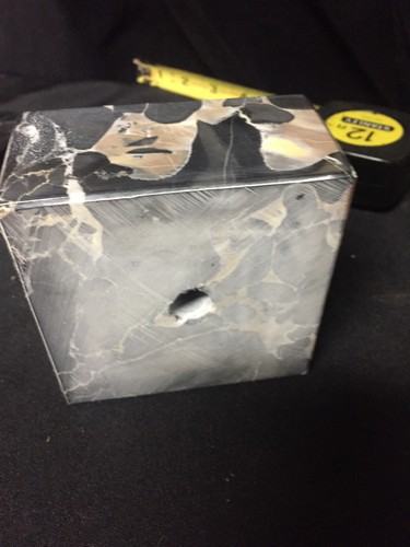 NOS BLACK ZEBRA PORTORO MARBLE SPACER 3 3/4" SQUARE - Picture 3 of 3