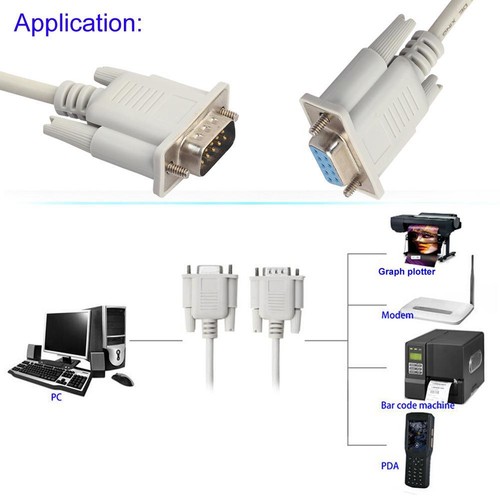 Serial RS232 9-Pin Male to Female DB9 9-Pin Converter Extension Cable(1.5m) - Picture 9 of 11