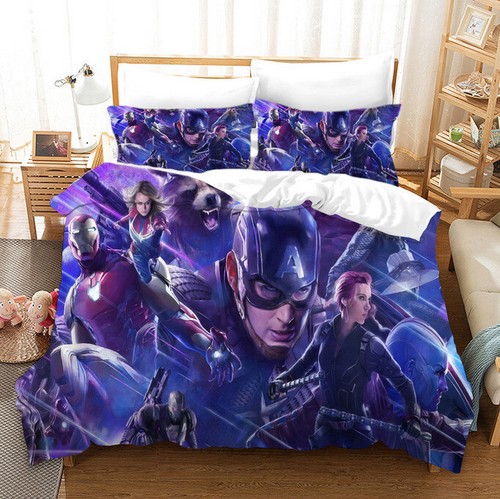 The Avengers Bedding Set Quilt Duvet Cover Pillowcase Single Double Bedroom Gift - Picture 25 of 29
