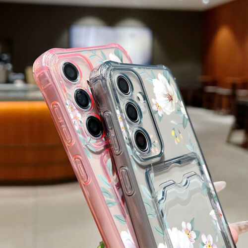 Für Samsung S25 Ultra S24 FE S23 A16 A15 A55 Karten Tasche Blume Slim Case Hülle - Bild 6 von 12