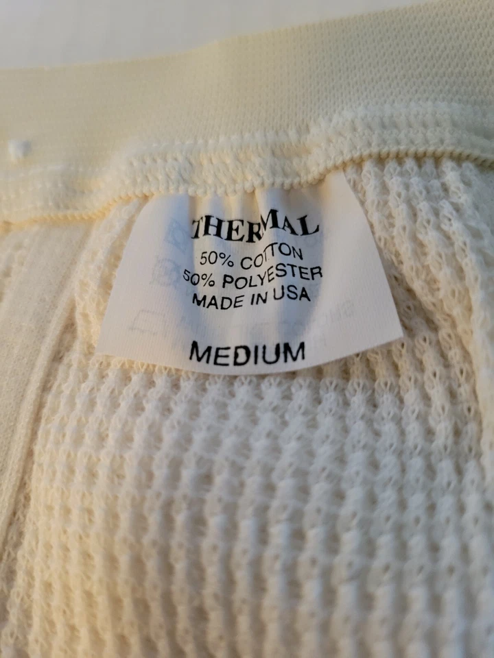 Ropa Interior Térmica De Colección Mediana Unisex Blanca Aislada Waffle Long Johns Foto 4 de 4