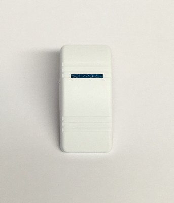 Euro Rocker White Switch Cover with 1 Blue Lens. Fits Carling Technologies, B...