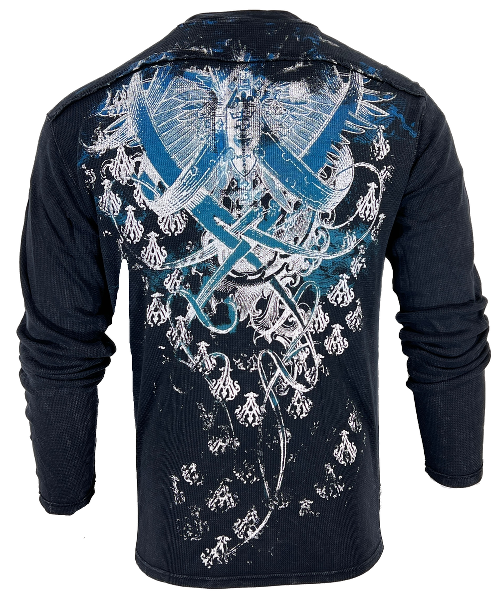 Archaic by Affliction - Maglietta da uomo WOODCUTS Y2K, nero, XX