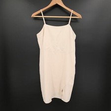 North End Dress Mini Beige Sand Pink Spaghetti Strap Tie Back Slit Lined L
