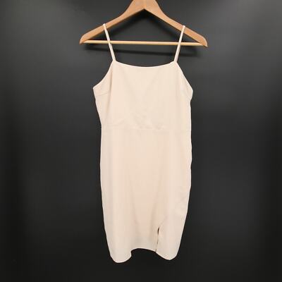 North End Dress Mini Beige Sand Pink Spaghetti Strap Tie Back Slit Lined L