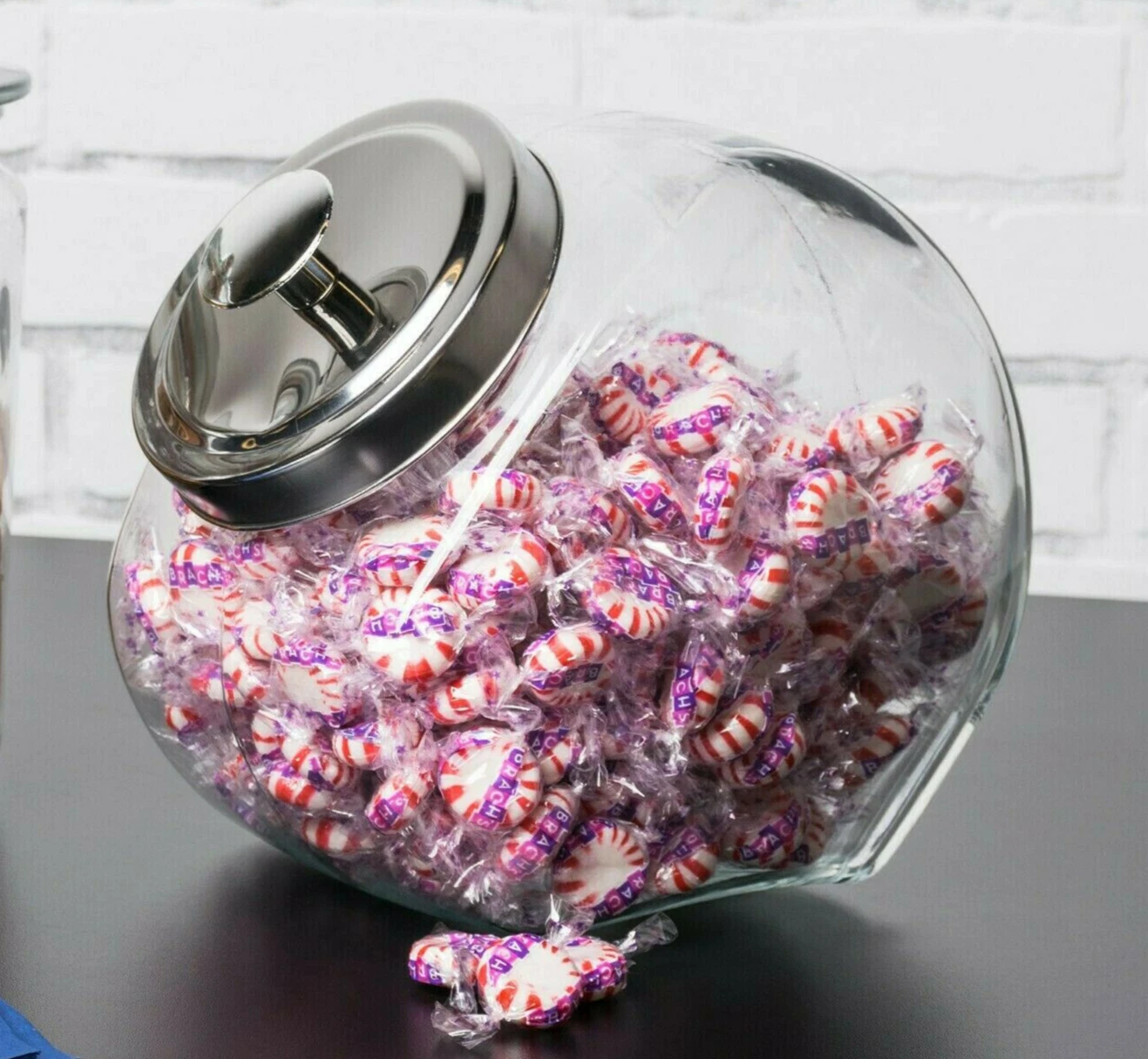 4 PACK 1 Gallon Glass Cookie Coffee Candy Storage Display Jar w/ Lid Commercial