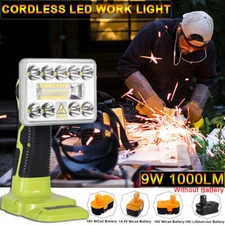 Portable Handheld LED Work Light Cordless Lamp Flashlight for Ryobi 18V Battery