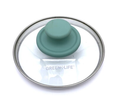 Green Life 6.5 Inch Replacement Glass Metal Pot Pan Skillet LID ONLY Teal Knob
