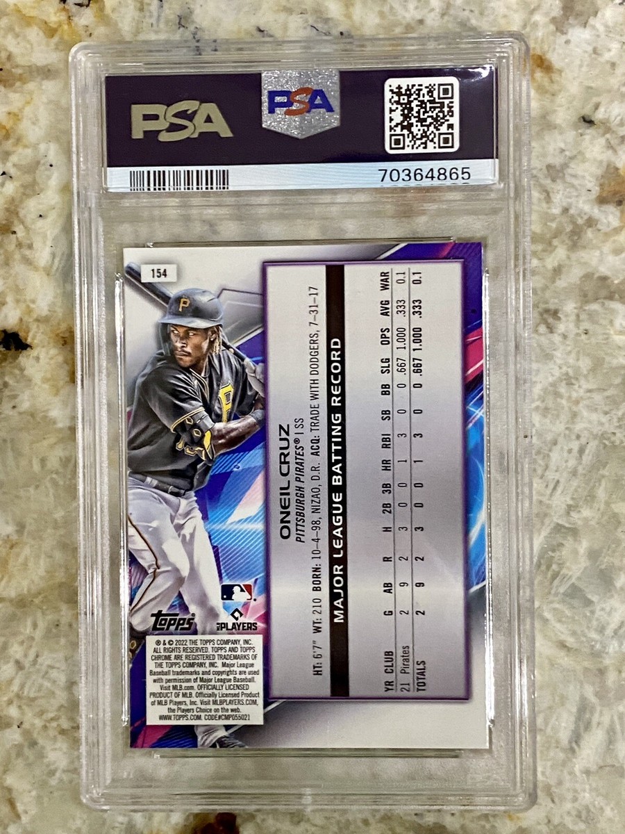 🔥ONEIL CRUZ 2022 Topps Cosmic Chrome #154 PSA 10 Rookie RC Gem