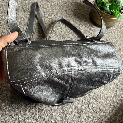 Clarks Leather Backpack Pewter Metallic Silver Travel School 