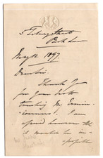 Henry Hawkins 1st Baron Brampton Signed Letter 1897 / Autographed Judge