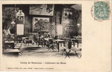 Old postcard Camp de SISSONNE Interieur du mess (159472)