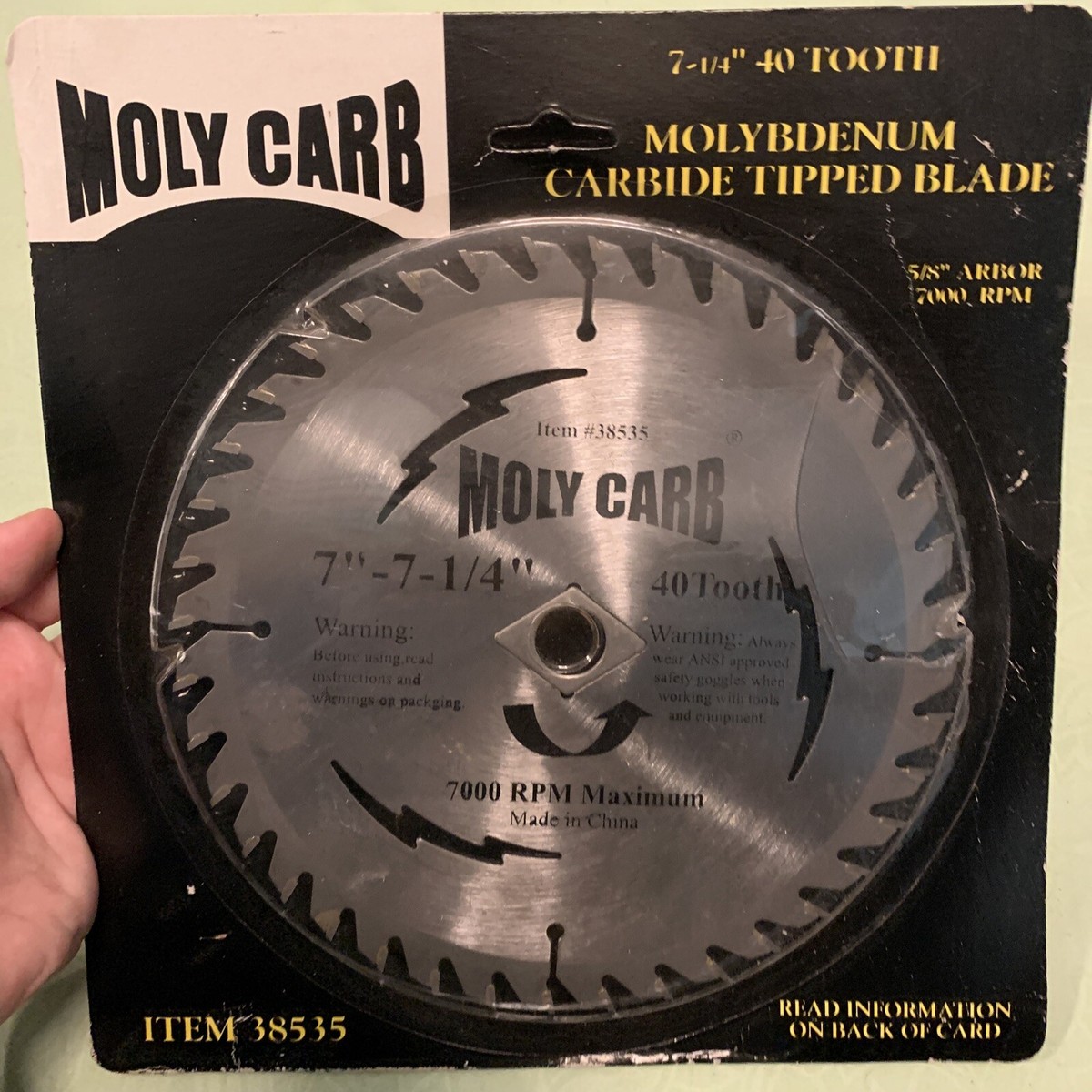 Moly Carb Molybdenum Carbide Tipped Blade 7-1/4