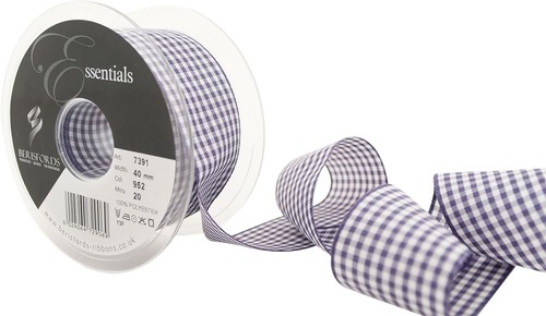 Berisfords Gingham Check Ribbon Widths 5mm 10mm 15mm 25mm and 40mm - Picture 18 of 34