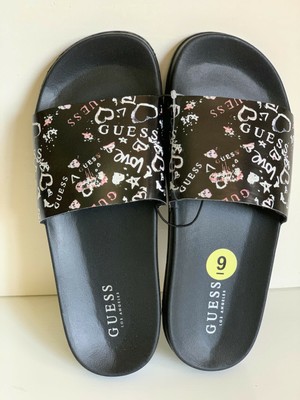 guess black slippers