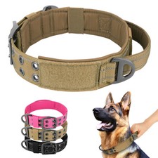 Tactical Heavy Duty Dog Collar Nylon Military for Training 4cm Wide Metal Buckle
