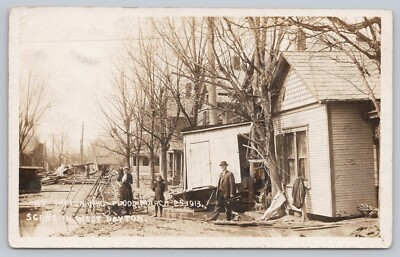 #ad #ad 1913 Dayton Ohio Flood RPPC West Dayton Real Photo Postcard Damaged Homes $19.75
