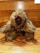 Vintage Furry Folk Golden Crown Full Body Brown Bear Hand Puppet
