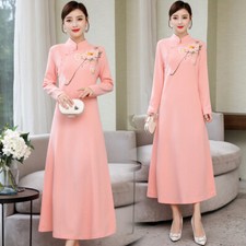 Women Cotton Dress Prom Gown Chinese Traditional Hanfu Size M to 2XL