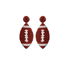 Beaded Football Dangle Drop Earring