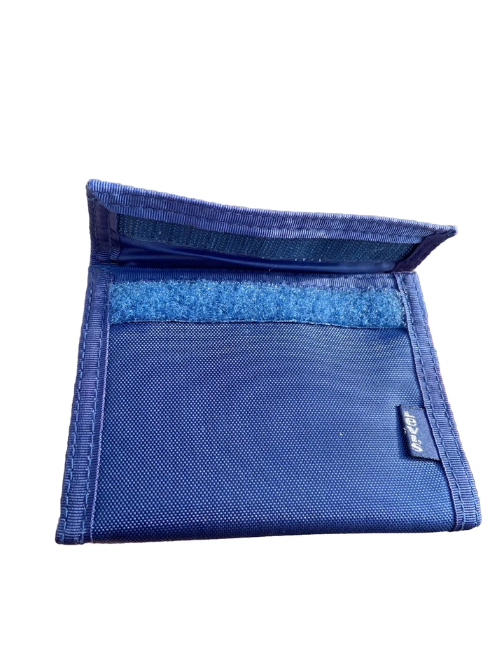 CARTERA LEVI'S DE COLECCIÓN AÑOS 70 TRIPLE NYLON AZUL LOGO LENGÜETA GANCHO Y BUCLE RETRO HIPPIE Foto 3 de 4