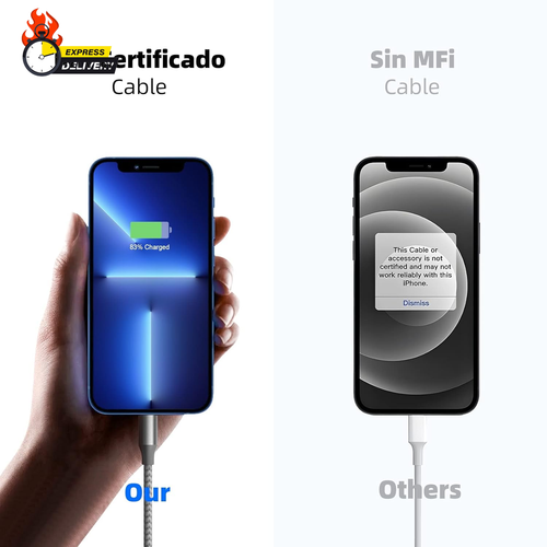 Iphone Charger 3 Pack 10 Ft Apple Mfi Certified Lightning Nylon Braided Cable Fa - Picture 3 of 12