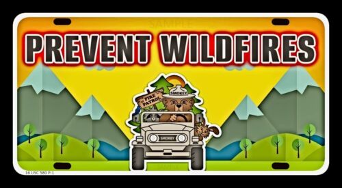 LIMITED SUPPLY! U.S. FOREST SERVICE SMOKEY BEAR METAL LICENSE PLATE 6"X12" SIGN